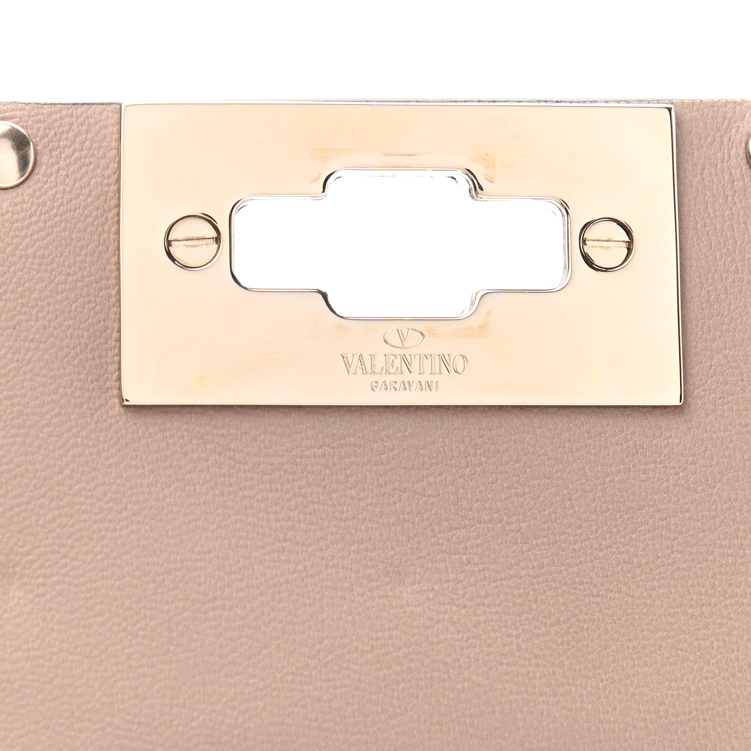 Valentino Garavani Lambskin Rockstud Spike Wallet on Chain Poudre 6 of 11