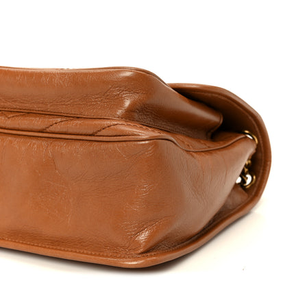 Saint Laurent Crinkled Calfskin Matelasse Monogram Medium Niki Chain Satchel Caramel 12 of 12