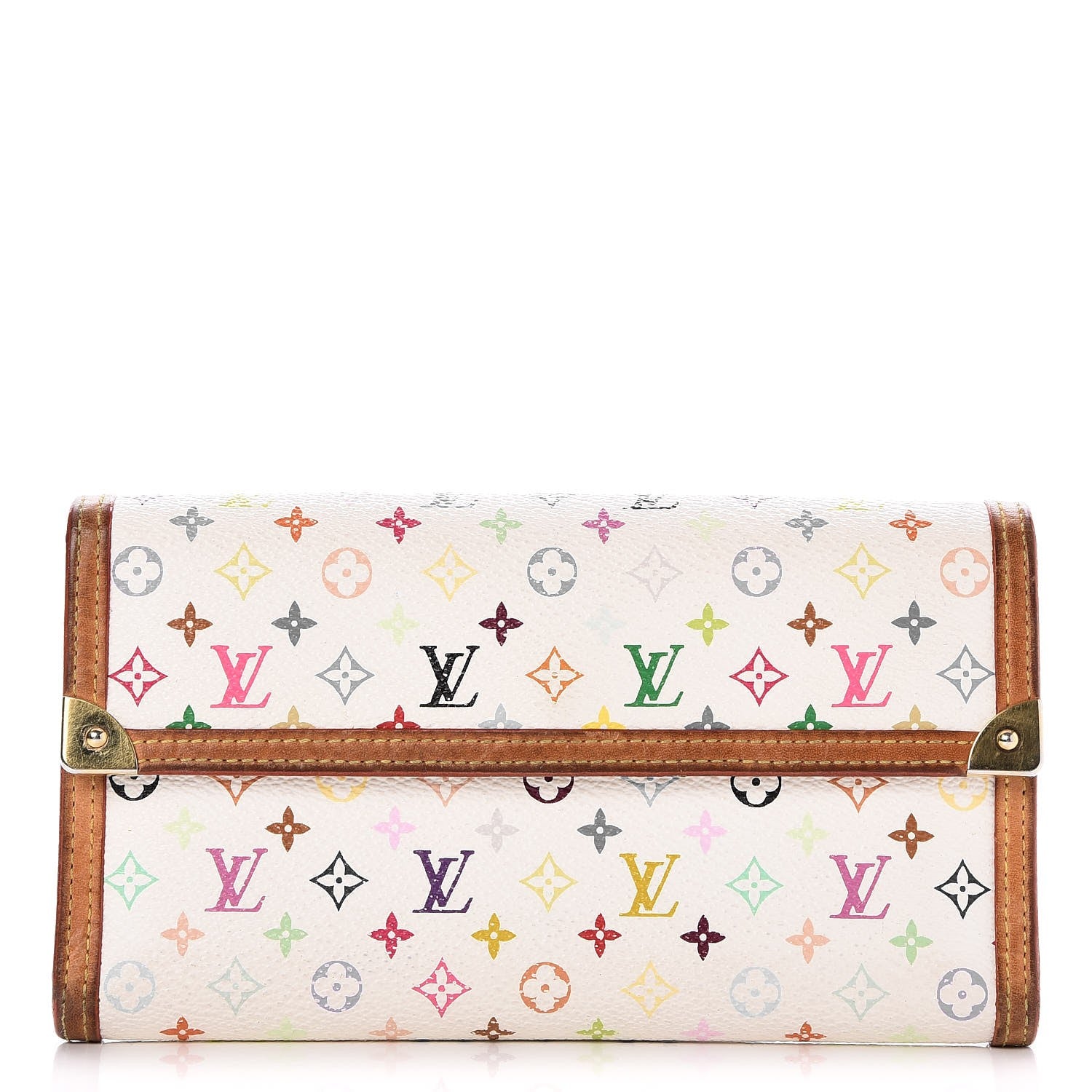 Louis Vuitton Monogram Multicolor Porte Tresor International Wallet White 1 of 9