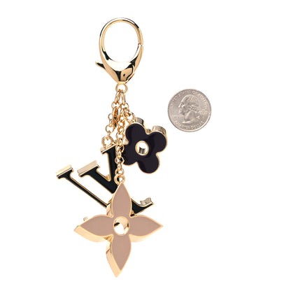 Louis Vuitton Metal Enamel Fleur De Monogram Bag Charm Dore 2 of 5
