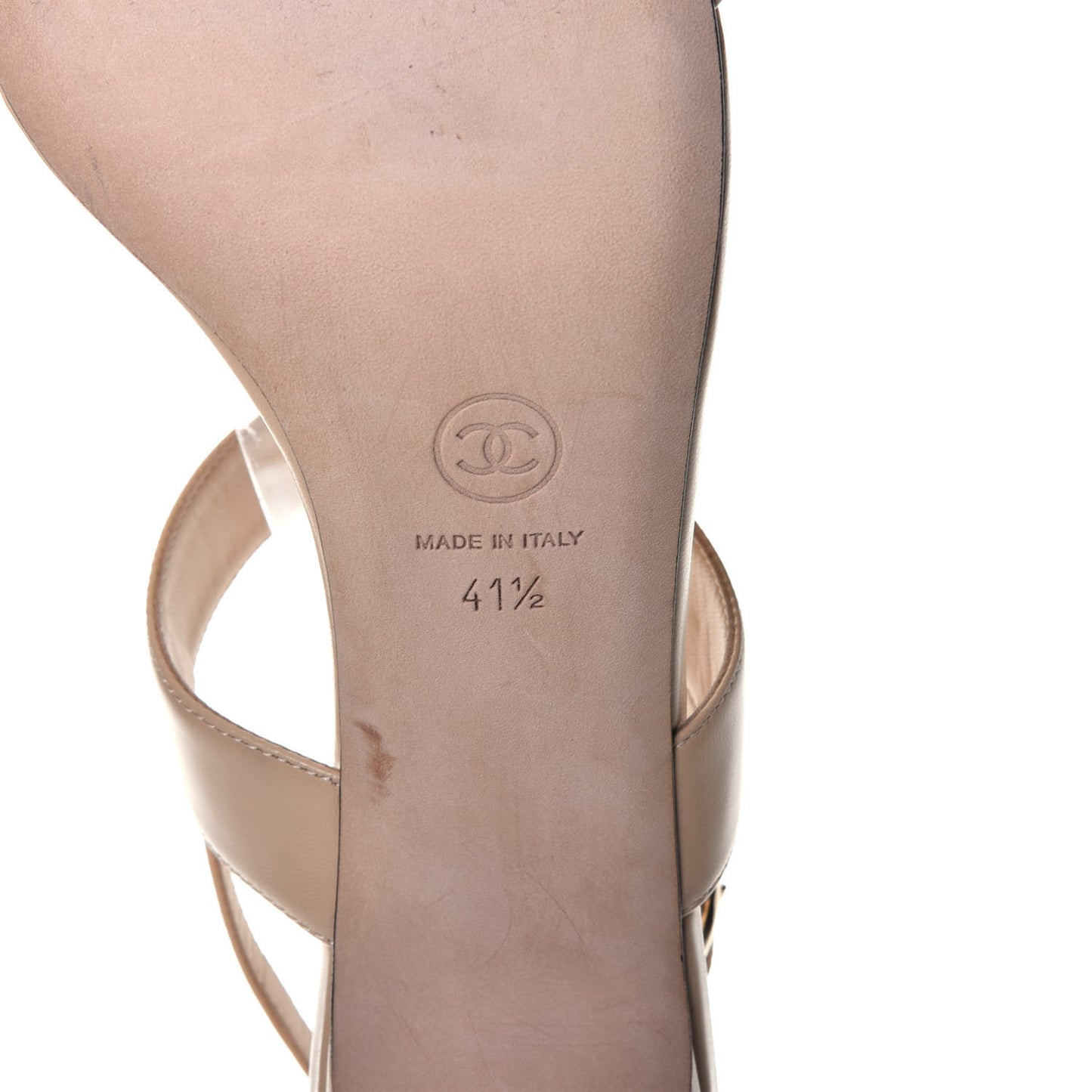 Lambskin Chain Sandals 41.5 Beige