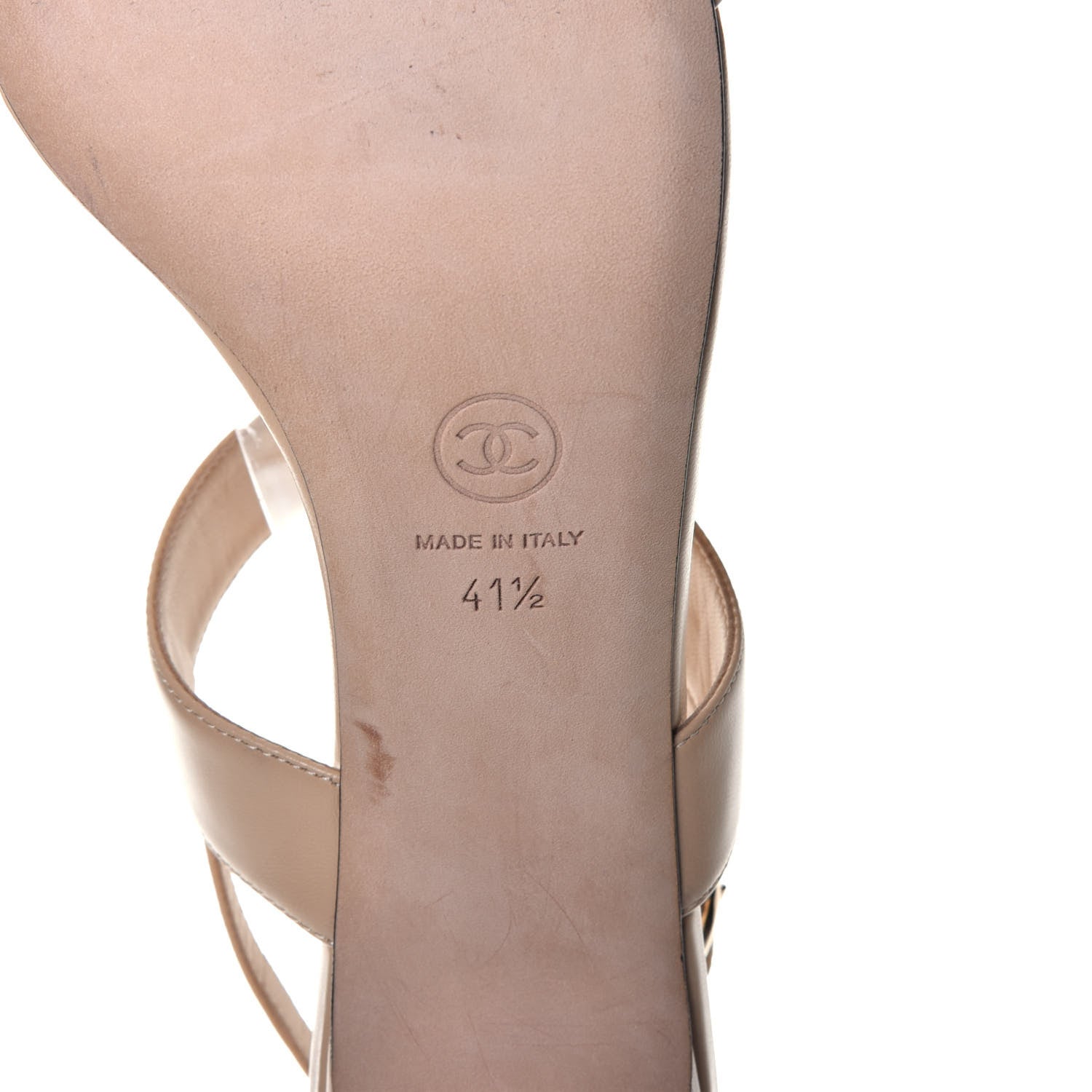 Chanel Lambskin Chain Sandals 41.5 Beige 6 of 7