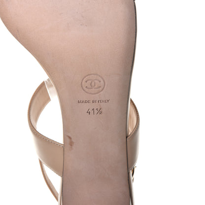 Chanel Lambskin Chain Sandals 41.5 Beige 6 of 7