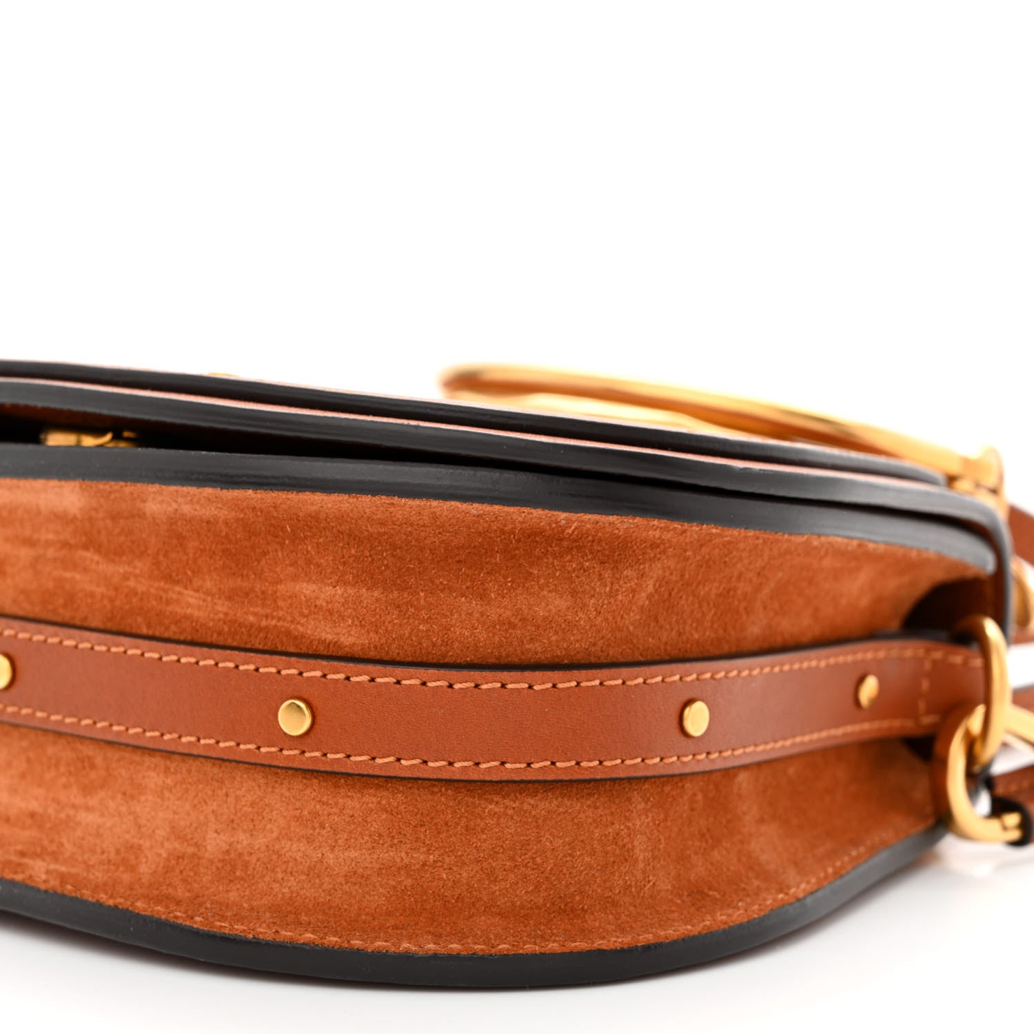 Chloe Calfskin Suede Small Nile Bracelet Bag Caramel 10 of 10