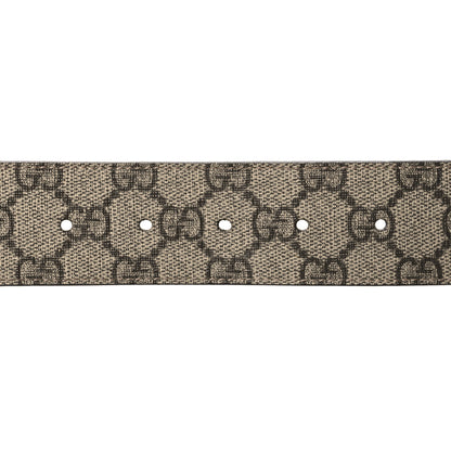 Gucci GG Supreme Monogram Selleria Calfskin Interlocking G 40mm Belt 85/34 Beige Ebony Cocoa 3 of 6