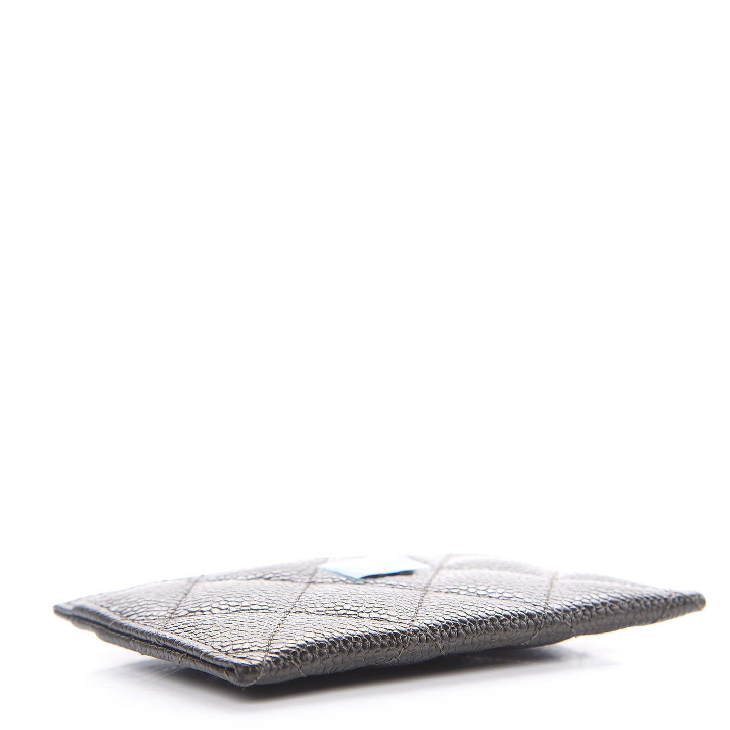 Caviar Quilted Card Holder Dark Charcoal
