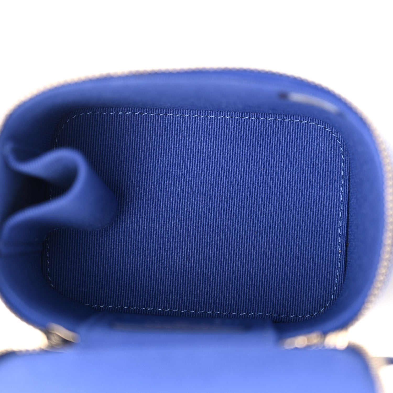 Chanel Lambskin Quilted Top Handle Mini Vanity Case With Chain Blue 5 of 10