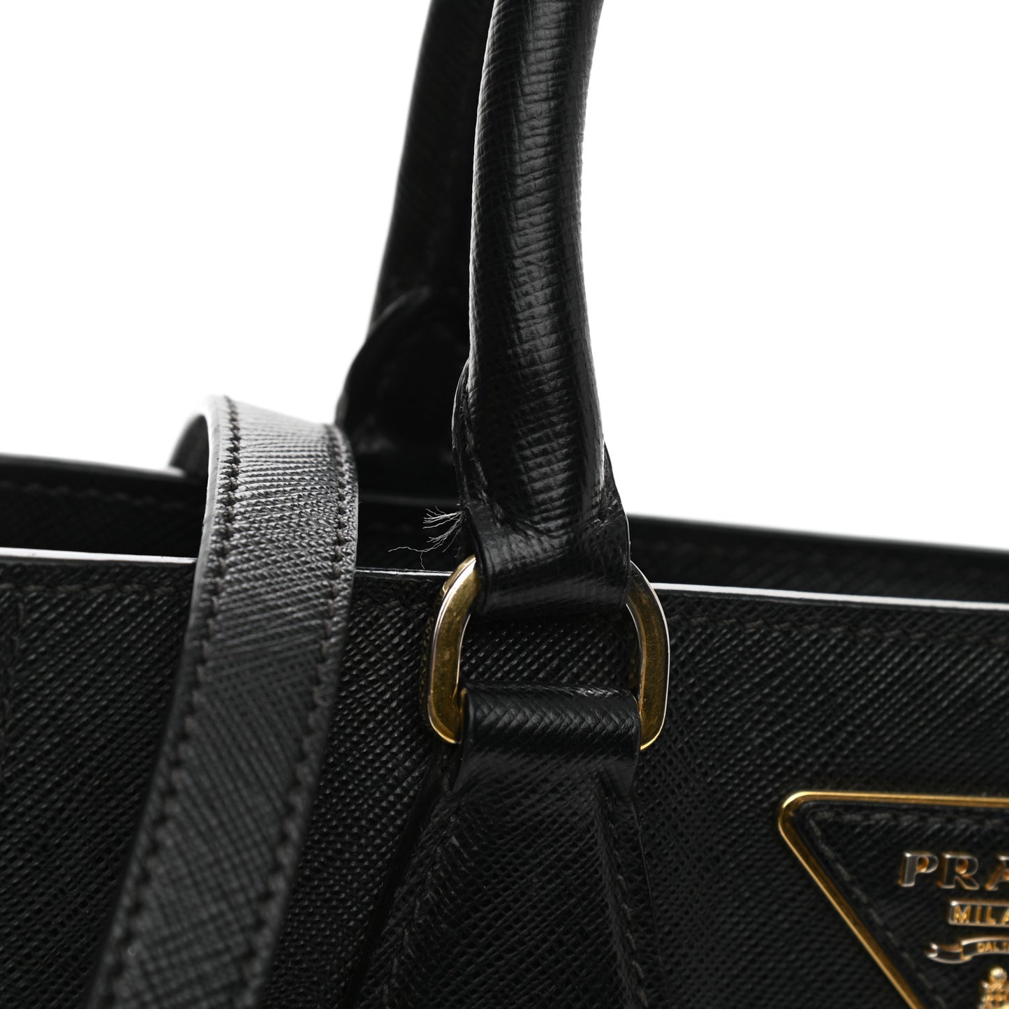 Saffiano Small Galleria Double Zip Tote Black Talco