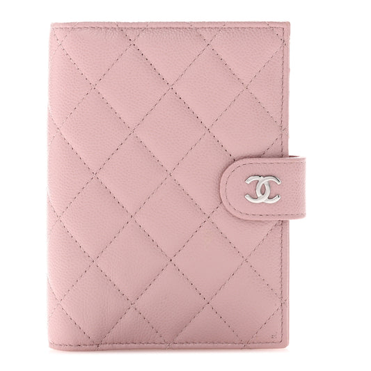 Caviar Quilted Passport Holder Light Pink