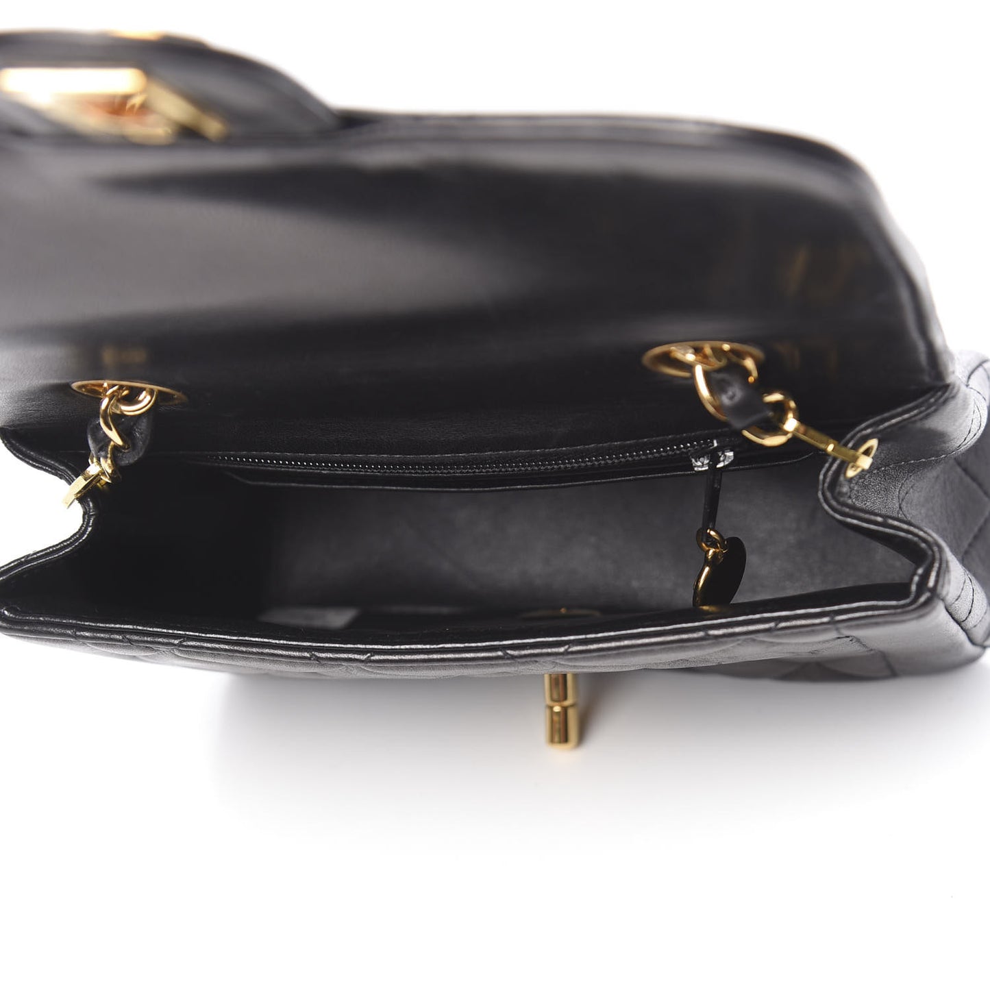 Lambskin Quilted Mini Square Flap Black