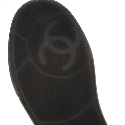 Chanel Suede Calfskin Logo Sneakers 39 Black White 10 of 16