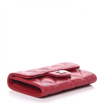 Chanel Caviar Quilted Card Holder Dark Pink 4 of 7