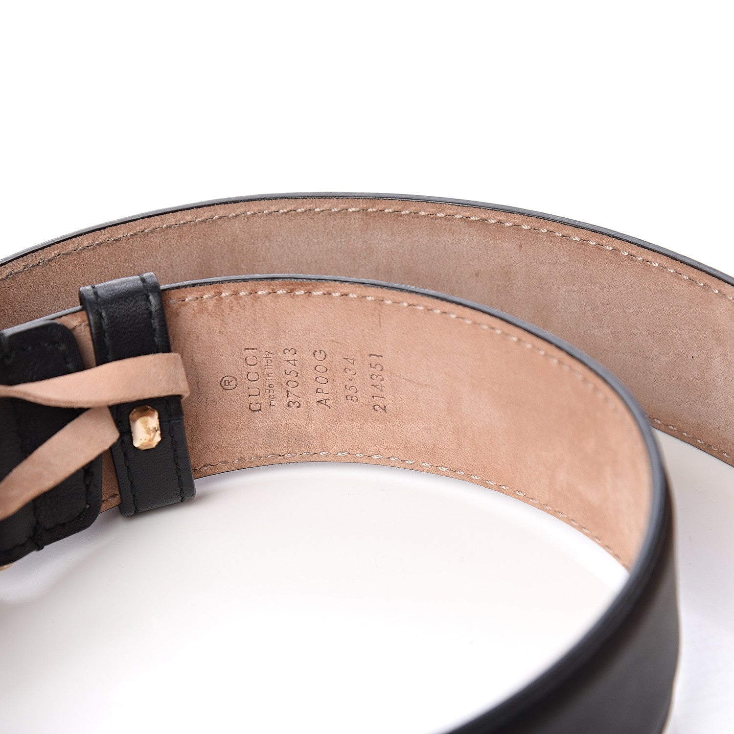 Gucci Calfskin Interlocking G 37mm Belt 85 34 Black 7 of 9