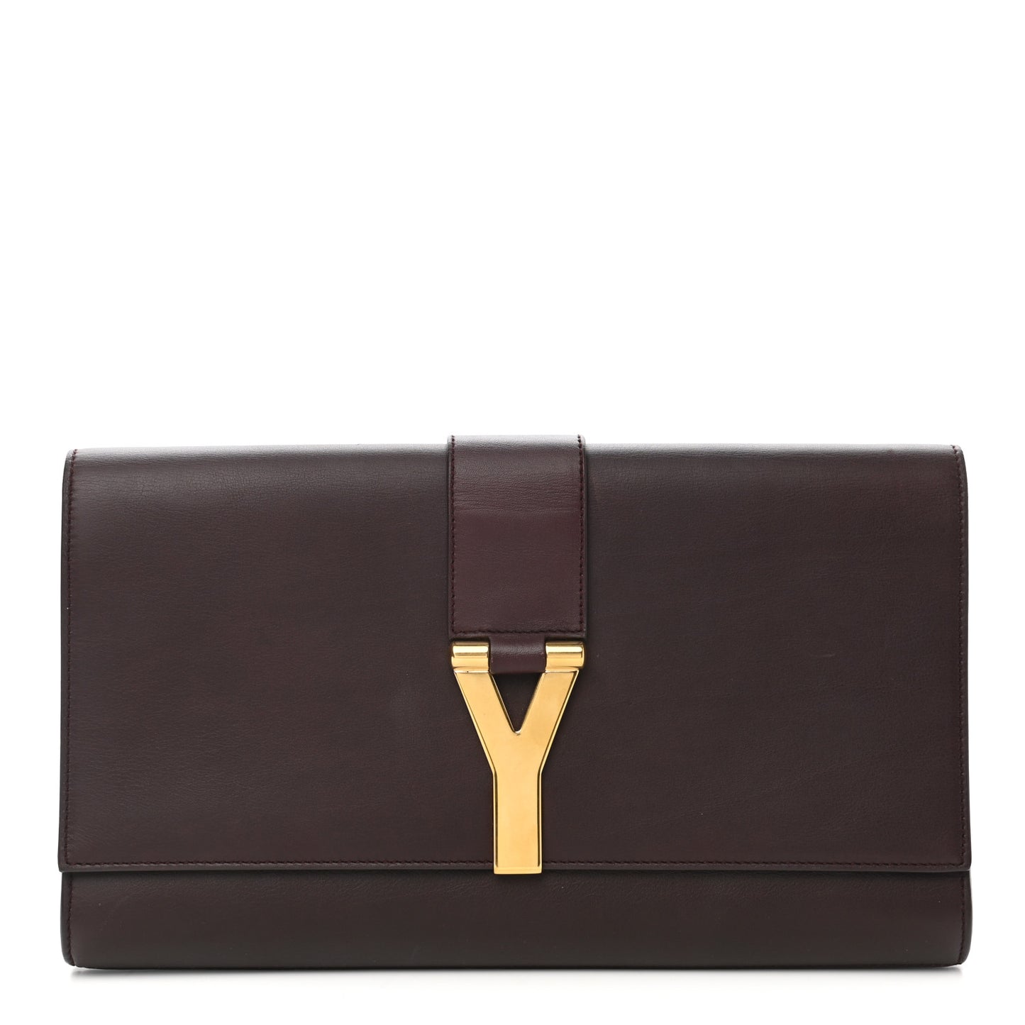 Textured Leather ChYc Clutch Burgundy
