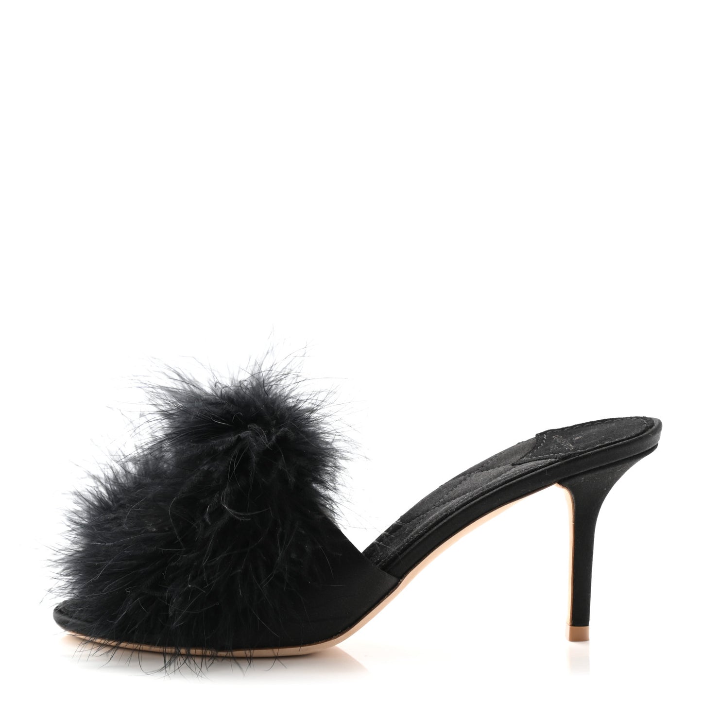 Marabou Crystal LV Marilyn Mule 39 Black