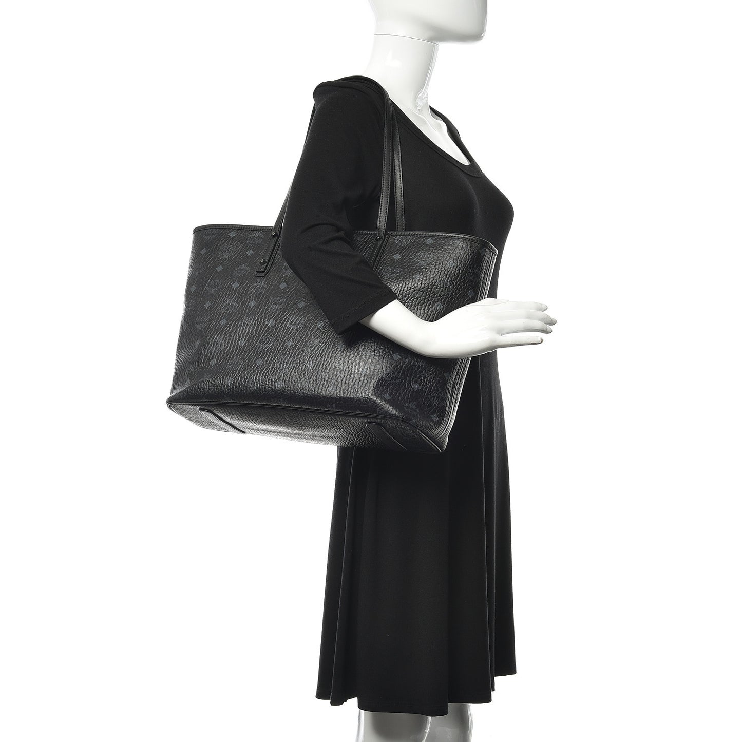 Visetos Medium Anya Zip Top Shopper Tote Black