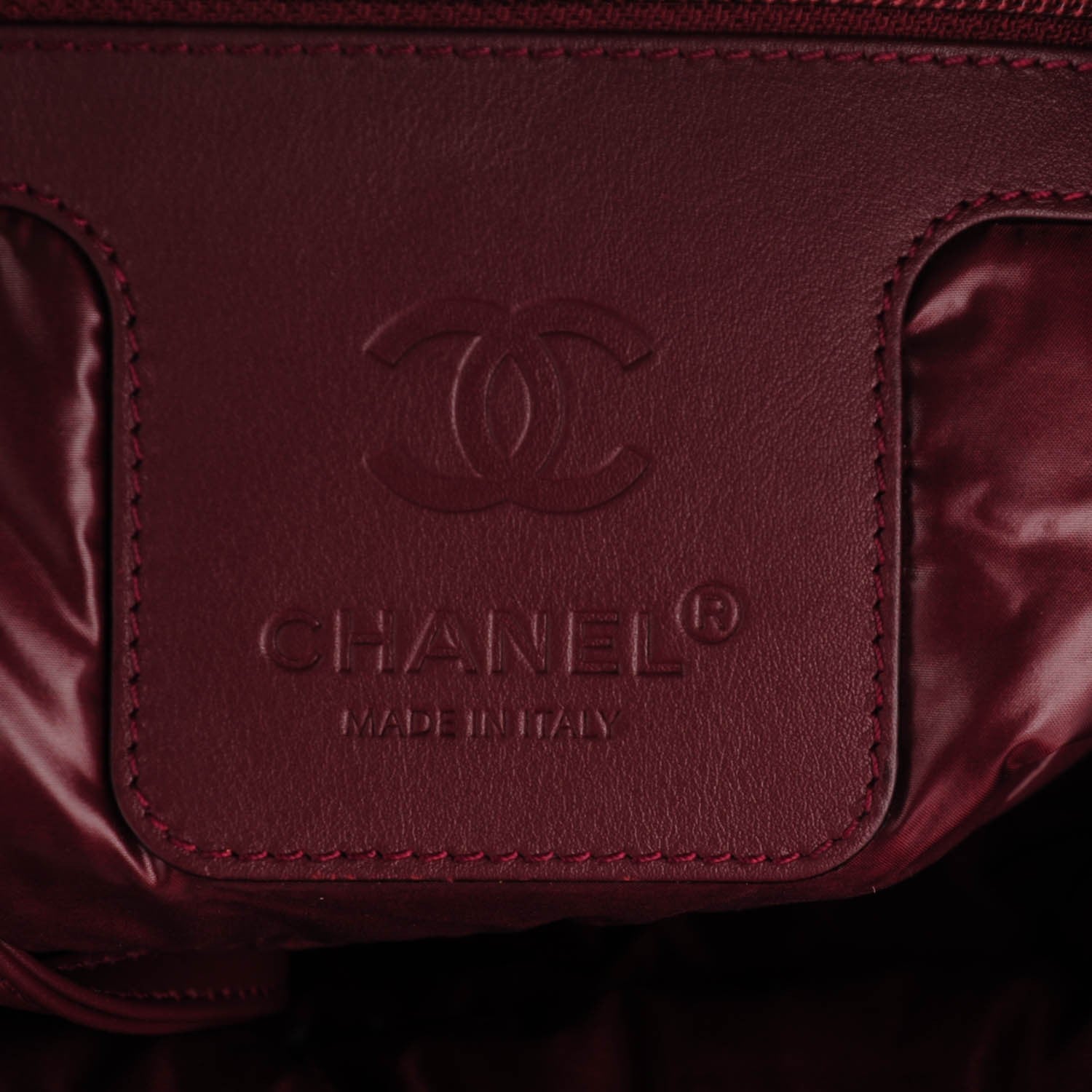 Chanel Nylon Quilted Large Coco Cocoon Tote Black Red 6 of 7