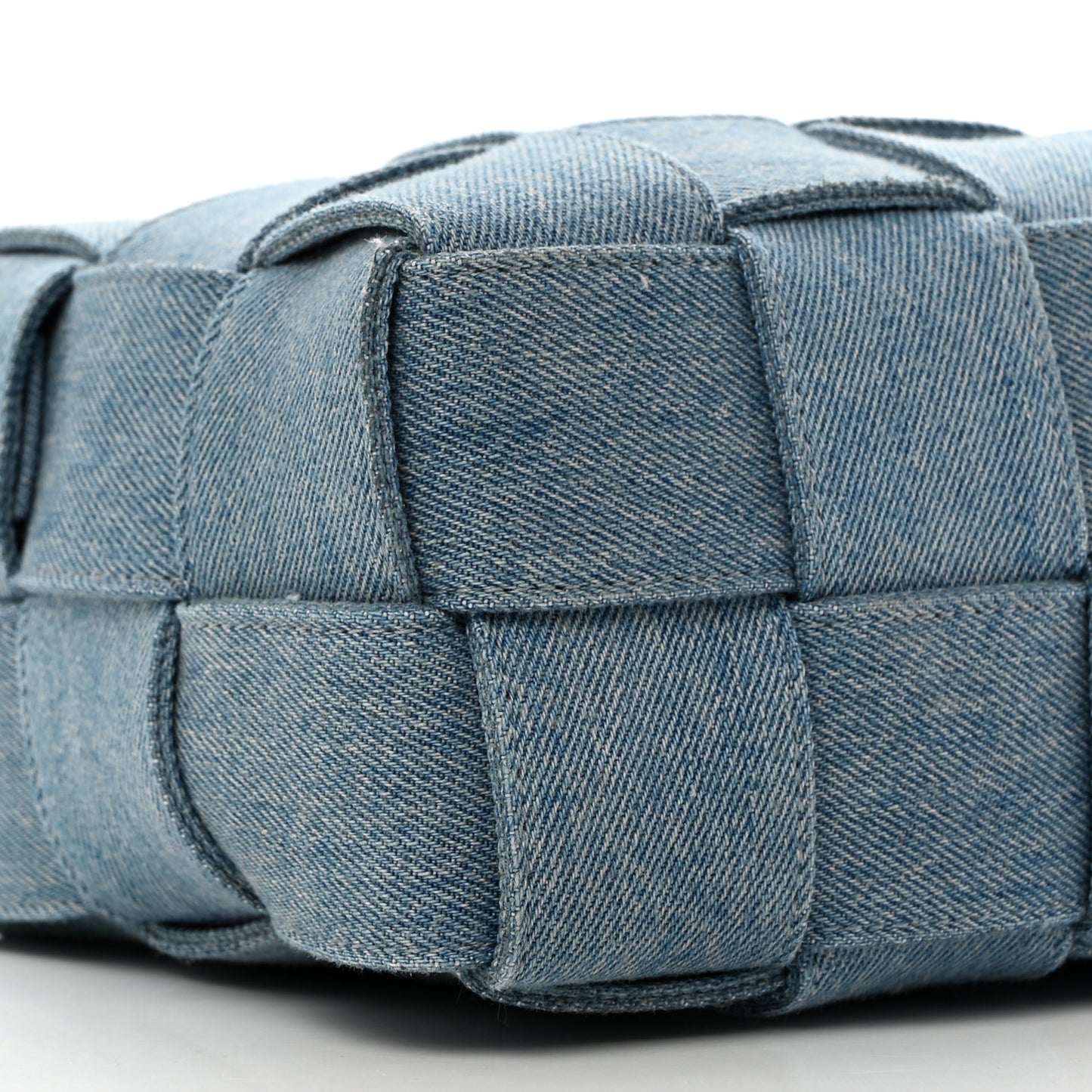 Denim Maxi Intrecciato Brick Cassette Bag Indigo