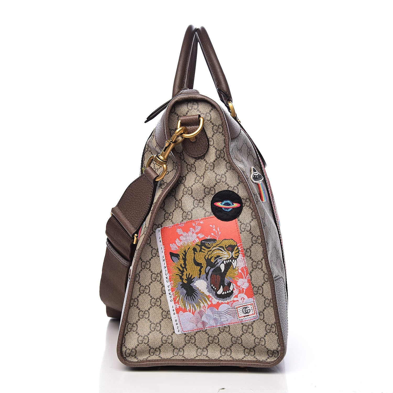Gucci Soft GG Supreme Monogram Courrier Large Duffle Bag Beige New Acero Multicolor 15 of 15