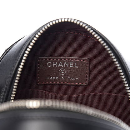 Chanel Lambskin Quilted Round Clutch With Chain Black 5 of 7