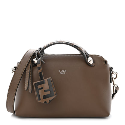 Fendi Vitello Dolce Bi-Color FF 1974 Embossed Mini By The Way Boston Bag Maya Black 1 of 11