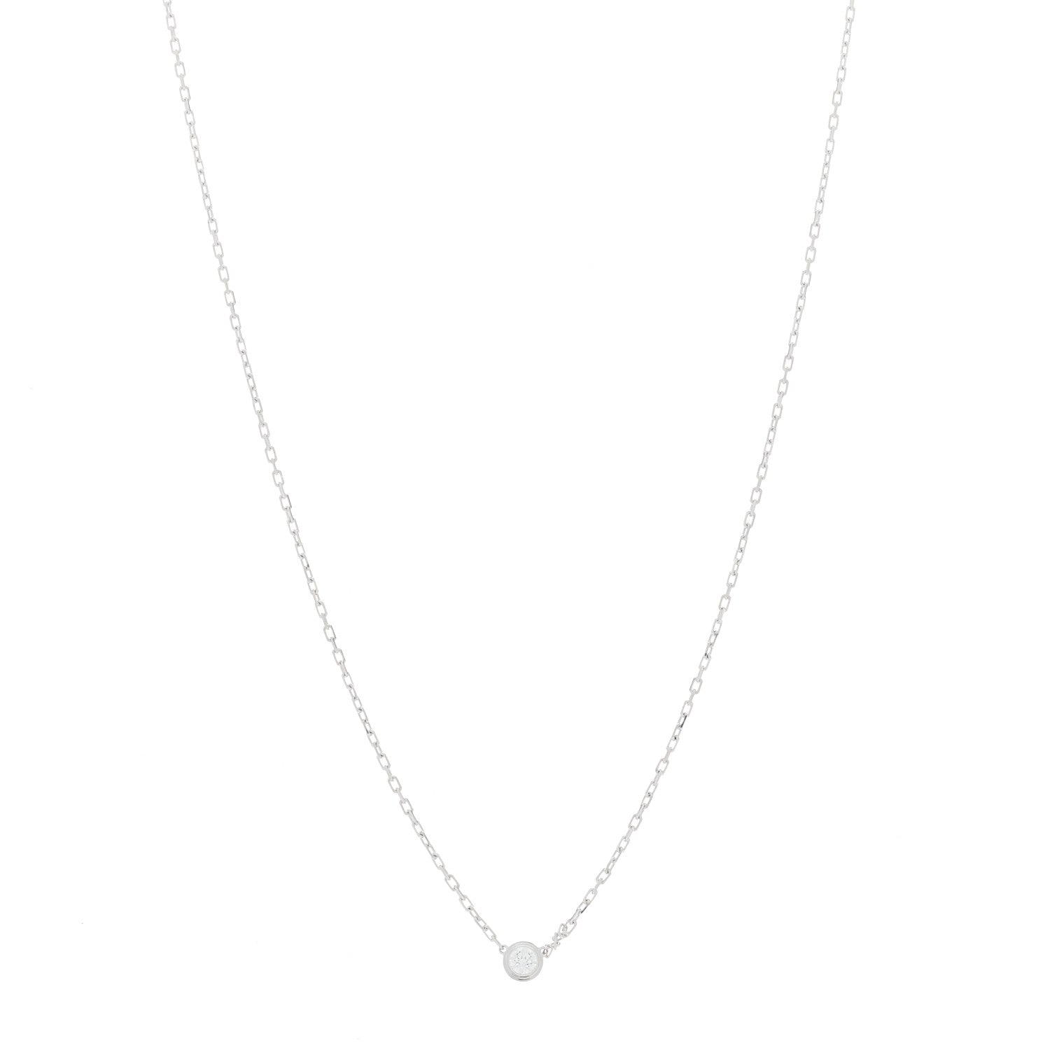 Cartier 18K White Gold Diamond SM D'Amour Pendant Necklace 1 of 4