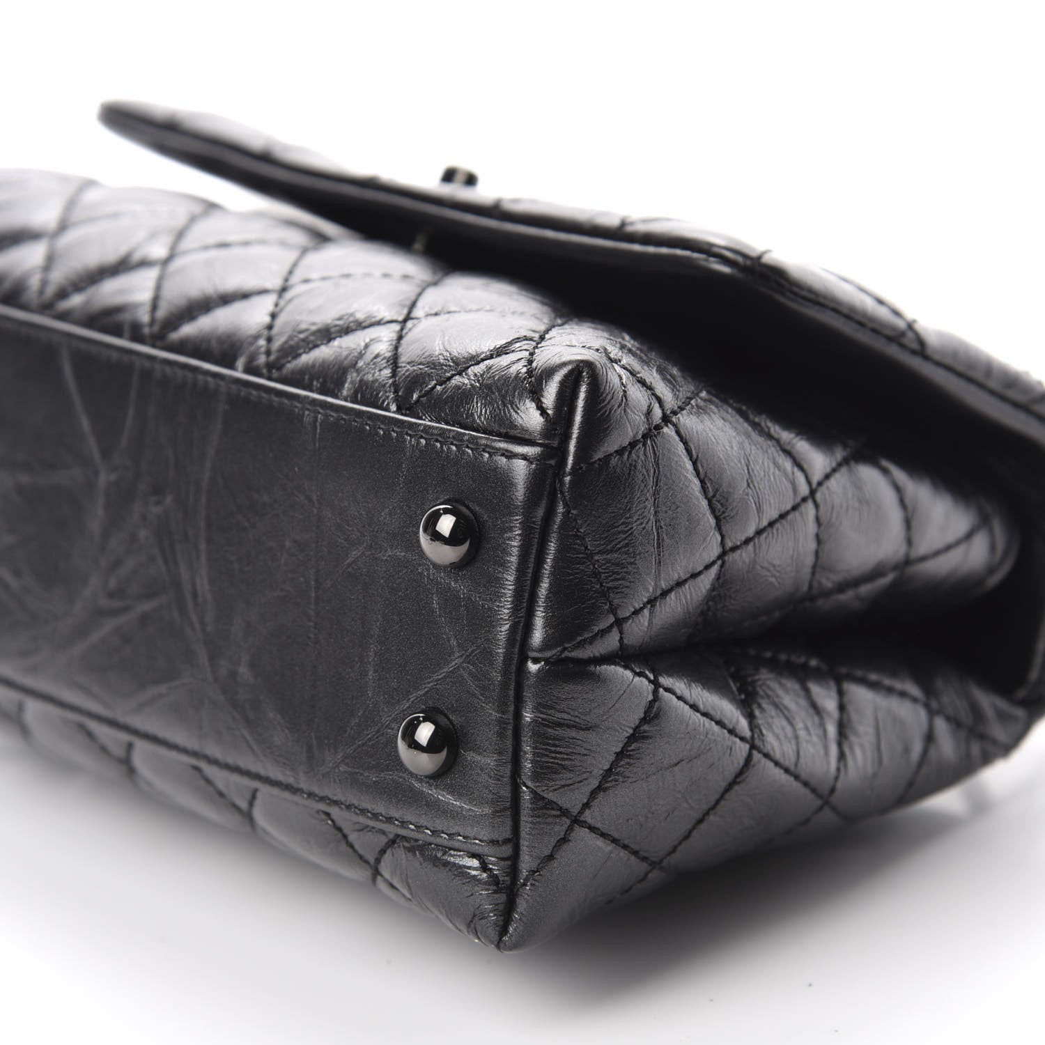 Chanel Aged Calfskin Quilted Mini Coco Handle Flap So Black 7 of 12