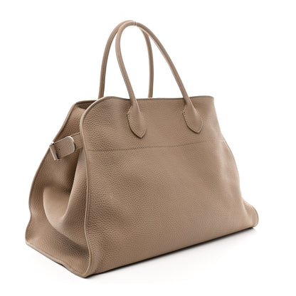 The Row Matte Grained Calfskin Soft Margaux 15 Dark Taupe 3 of 9