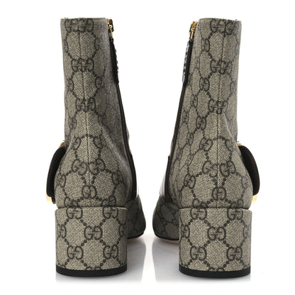 Gucci GG Supreme Monogram Malaga Kid Blondie 55mm Ankle Boots 37 Beige Ebony New Acero 6 of 12