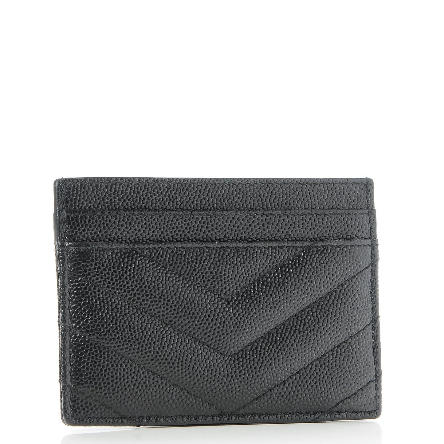 Grain De Poudre Matelasse Chevron Monogram Credit Card Case Black