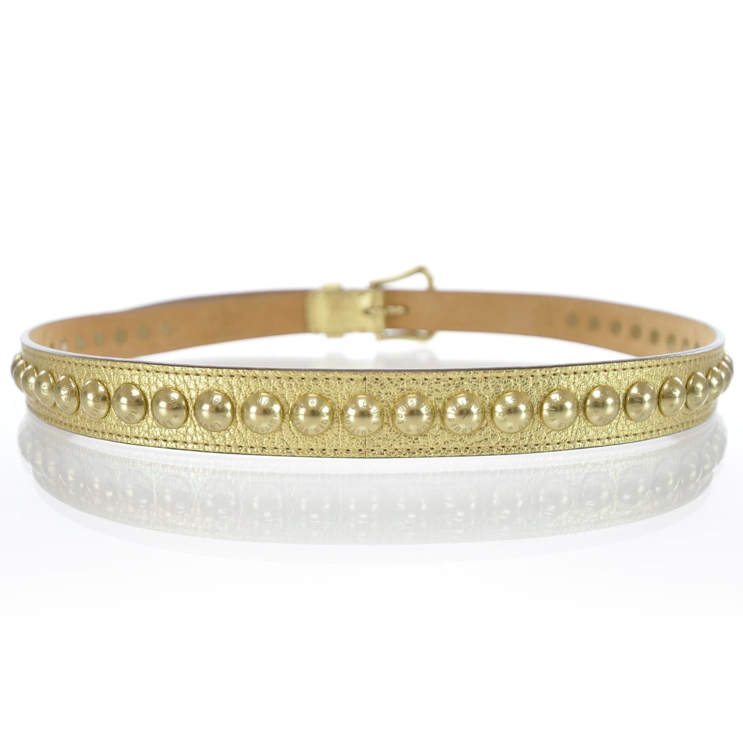 Louis Vuitton Leather Riveted Trunk Belt 90 36 2 of 8