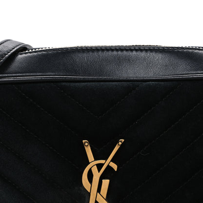 Saint Laurent Suede Calfskin Monogram Lou Camera Bag Black 8 of 12