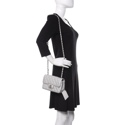 Chanel Metallic Lambskin Quilted Mini Rectangular Flap Silver 2 of 9