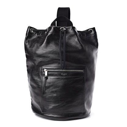 Saint Laurent Smooth Calfskin City Sailor Drawstring Backpack Black 1 of 9