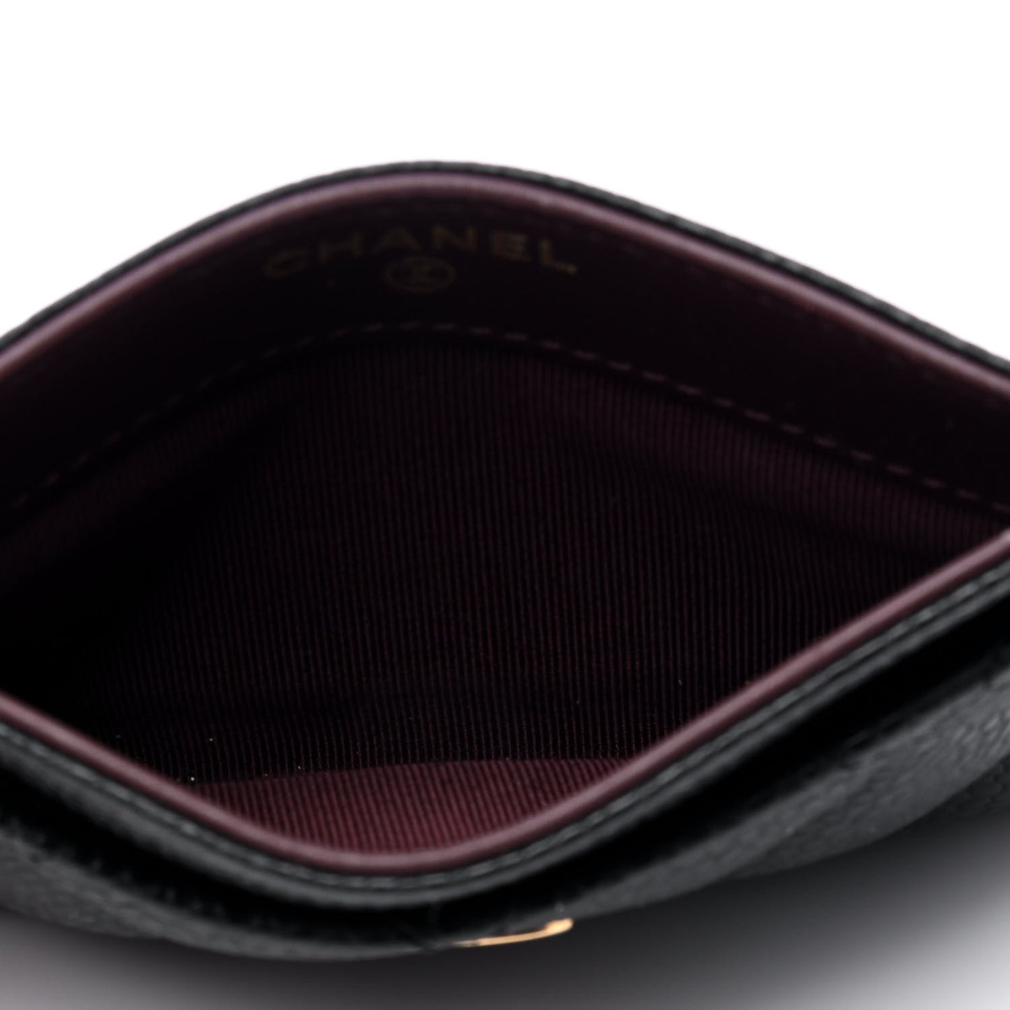 Caviar Quilted Card Holder Black