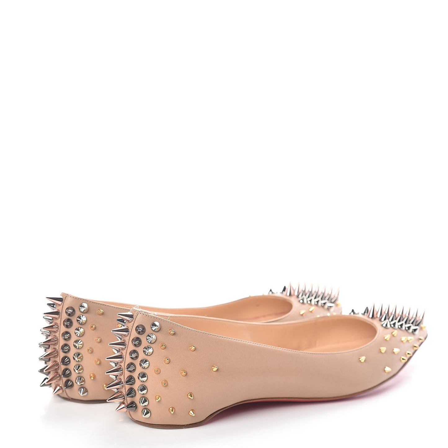 Nappa Goldoflat Spikes Flats 39 Nude