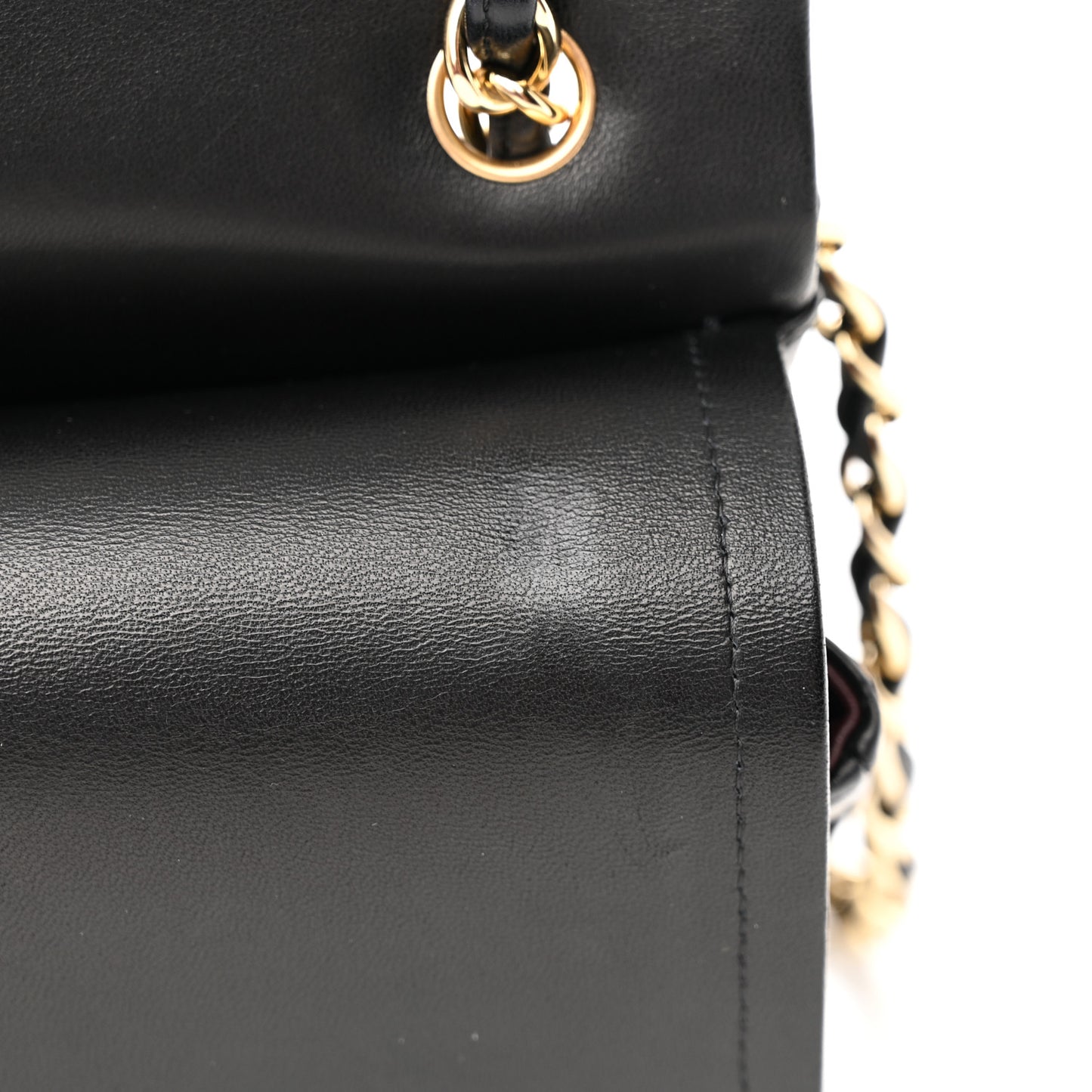 Lambskin Quilted Jumbo Double Flap Black