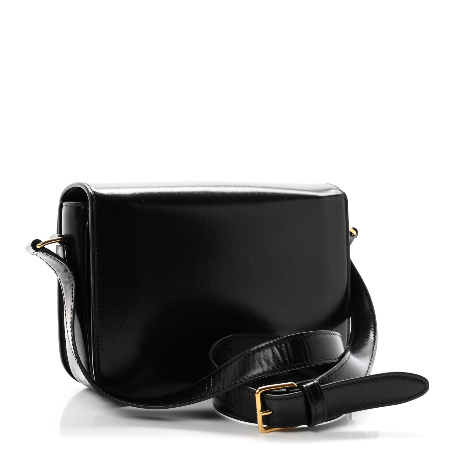 Celine Shiny Calfskin Medium Triomphe Black 2 of 9