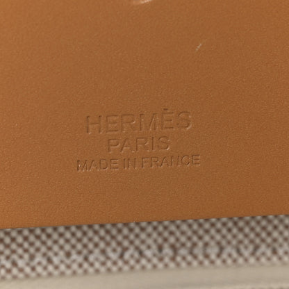 Hermes H Plume Canvas Vache Hunter Rayures d'Equipage Herbag Cabine Zip 50 Jaune Ecru Beige Gold 6 of 10