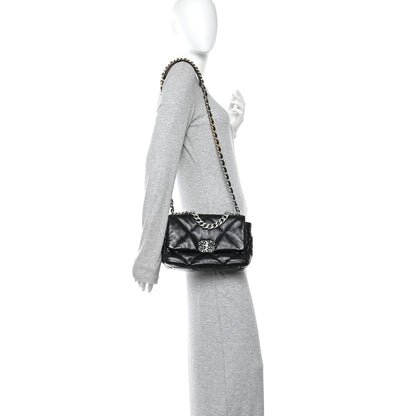 Chanel Lambskin Quilted Medium Chanel 19 Flap Black 2 of 14