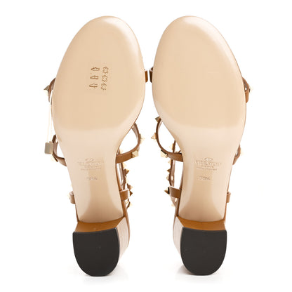 Valentino Garavani Calfskin Rockstud 60mm City Sandals 38.5 Bright Cognac 6 of 9