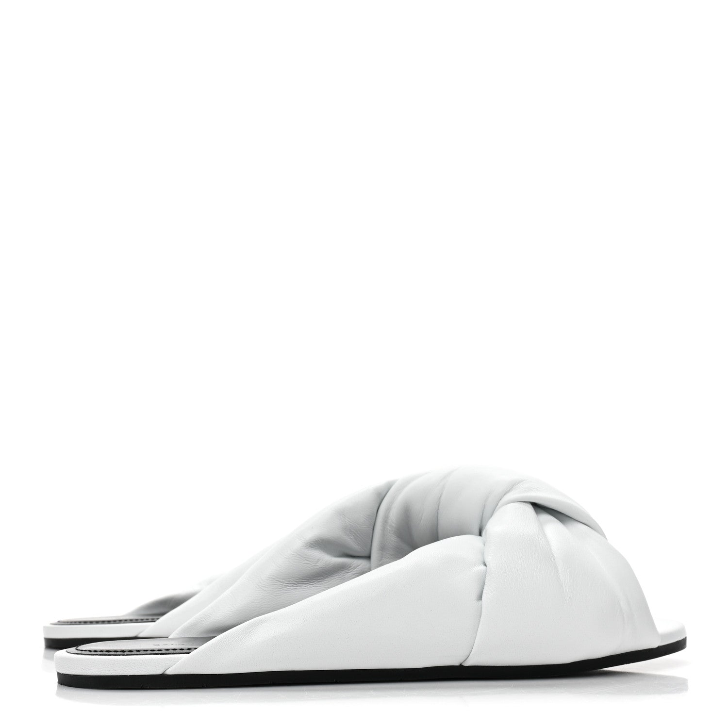 Balenciaga Lambskin Drapy Slide Sandals 39 Optical White 4 of 10