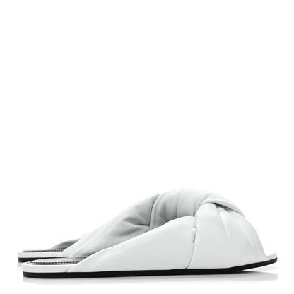 Balenciaga Lambskin Drapy Slide Sandals 39 Optical White 4 of 10