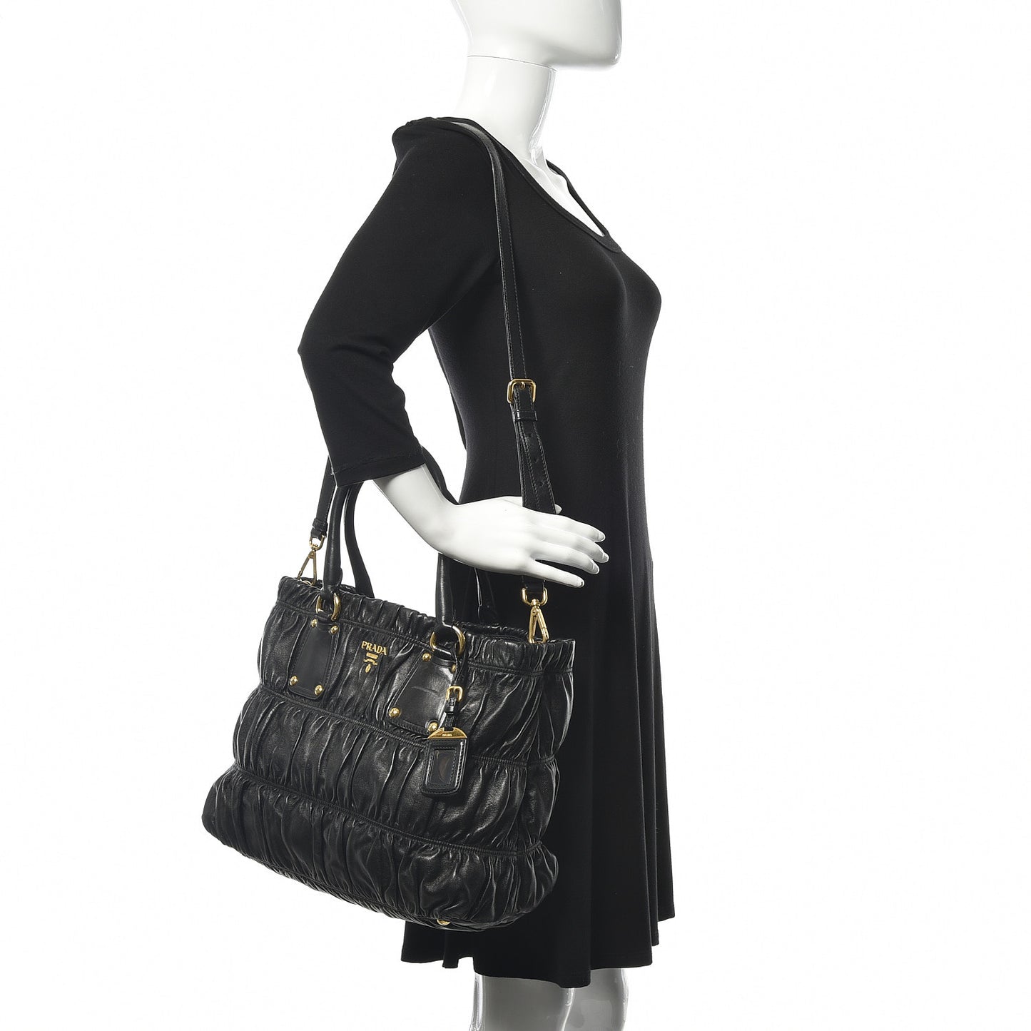 Nappa Gaufre Tote Black