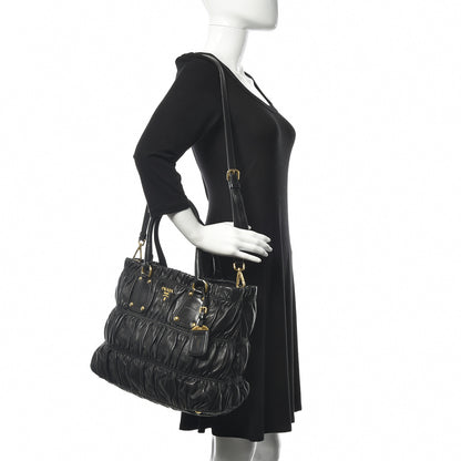 Prada Nappa Gaufre Tote Black 2 of 9