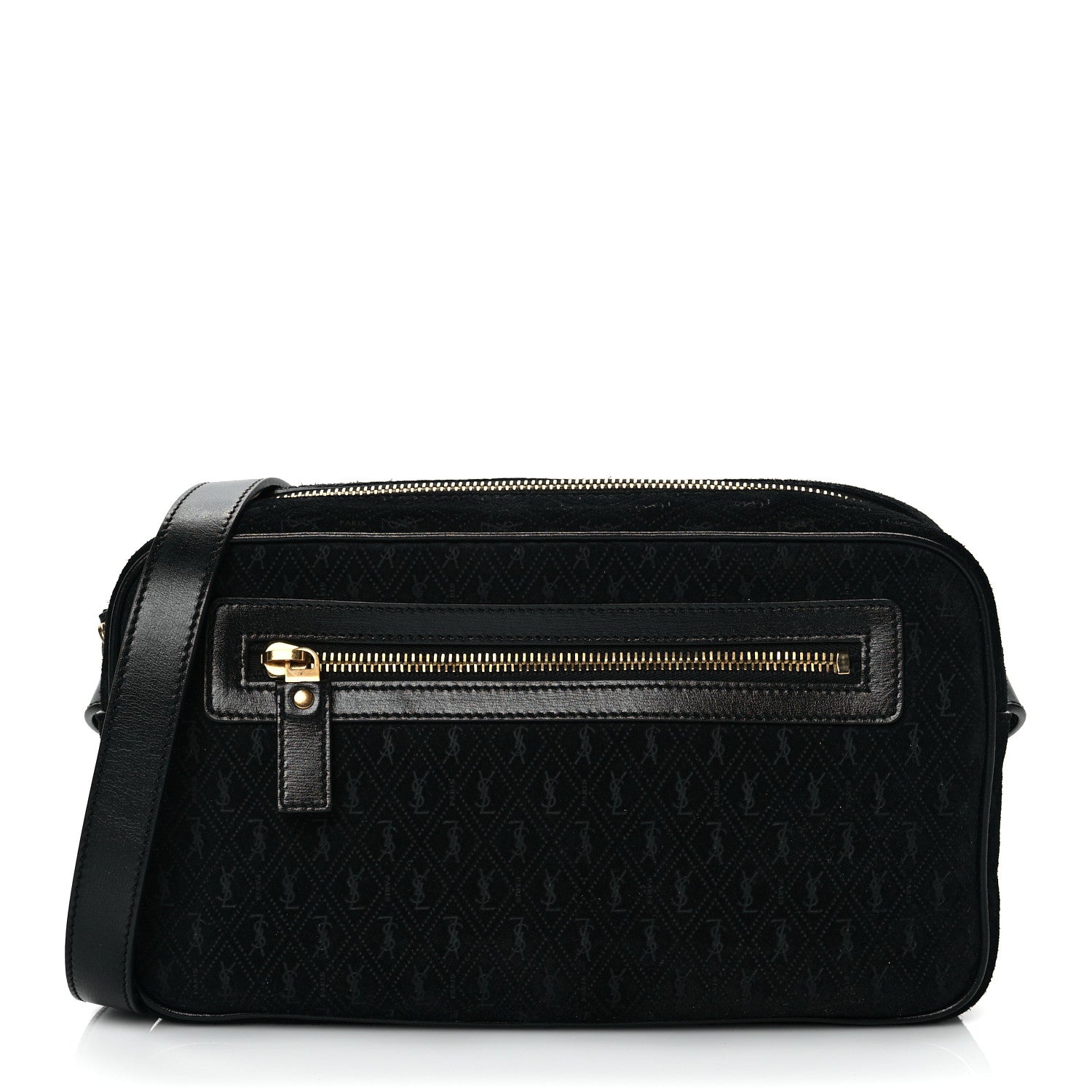Saint Laurent Suede Monogram All Over Camera Bag Black 1 of 9