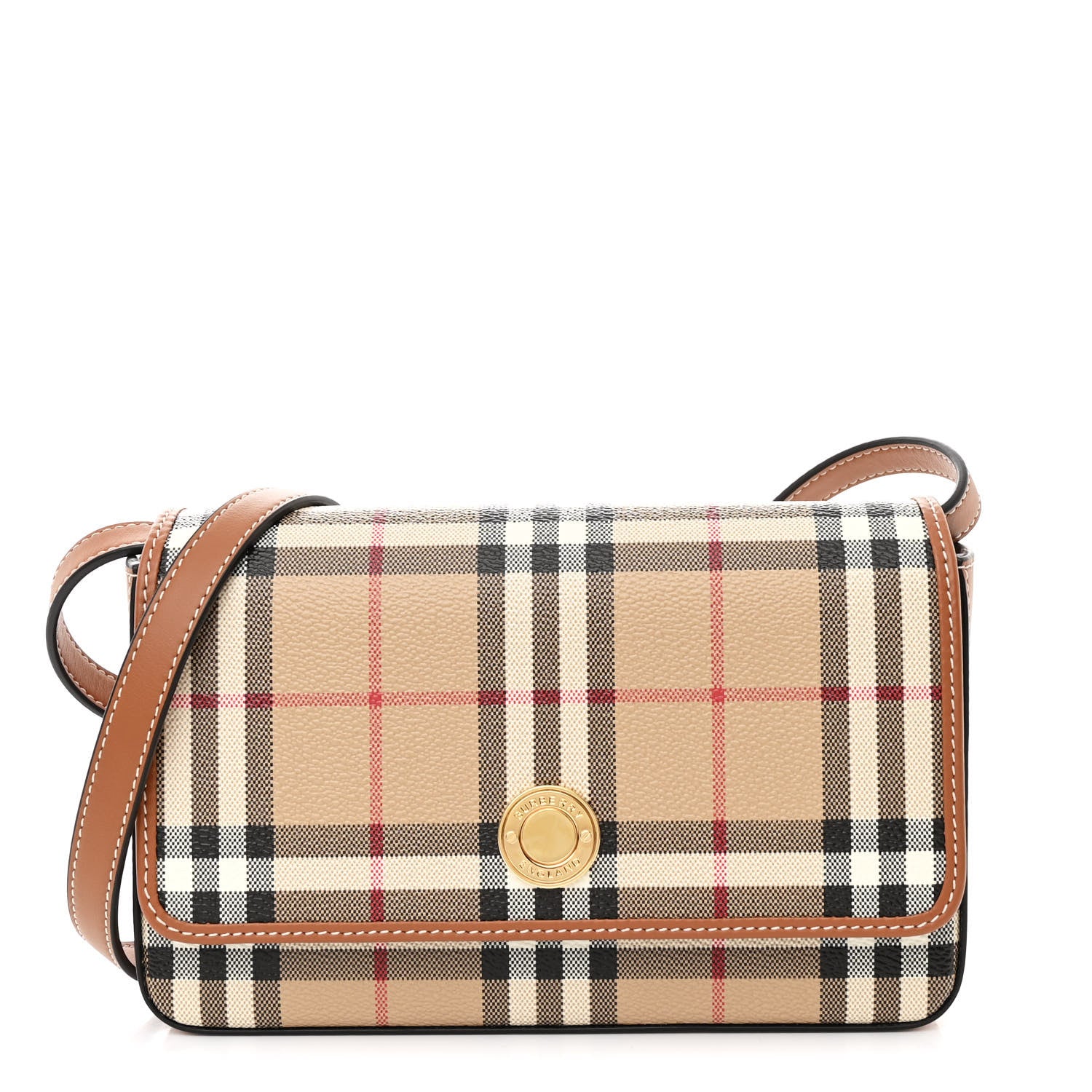 Burberry E-Canvas Vintage Check Hampshire Crossbody Archive Beige 1 of 11
