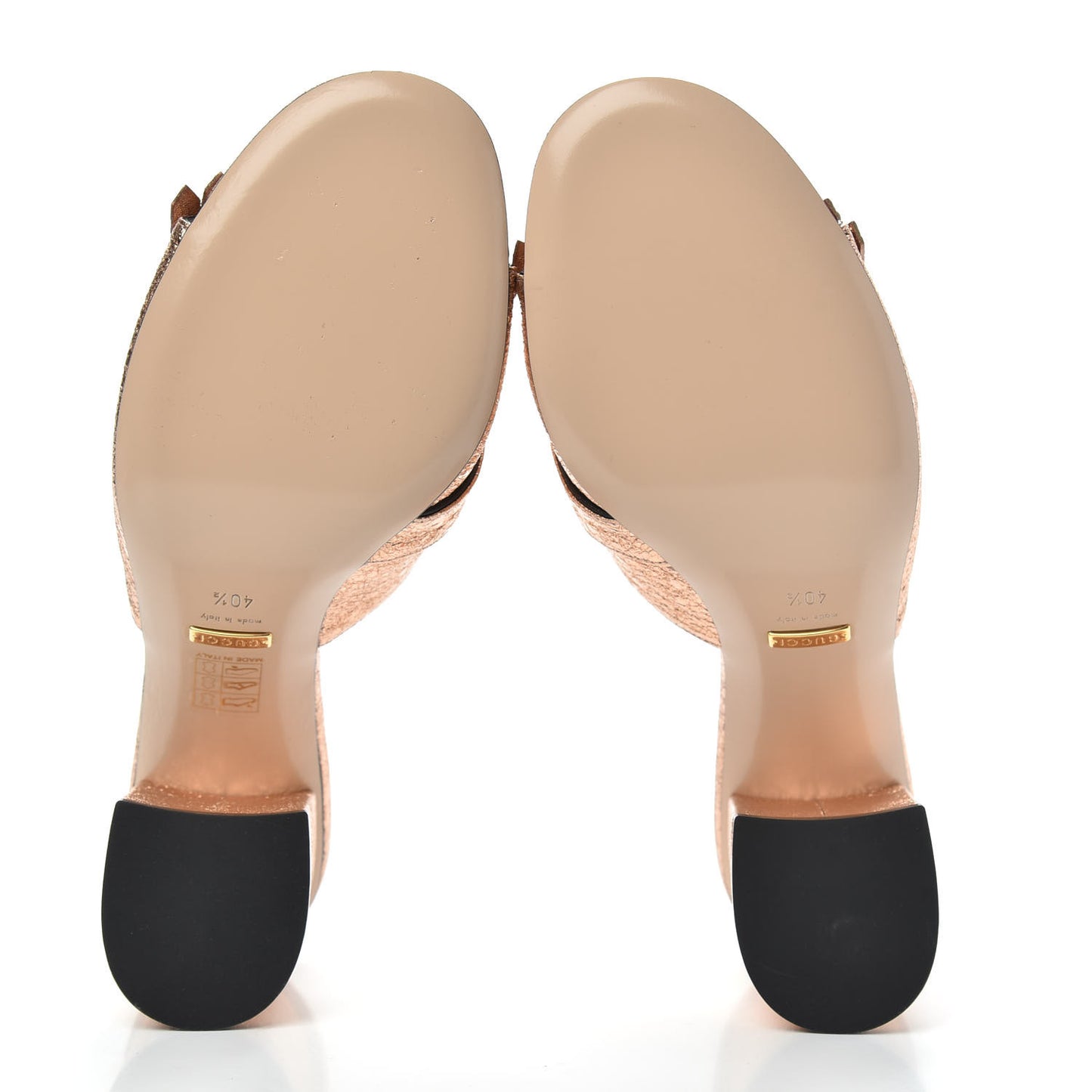 Galassia GG Marmont Fringe 75mm Slide Sandals 40.5 Salmone
