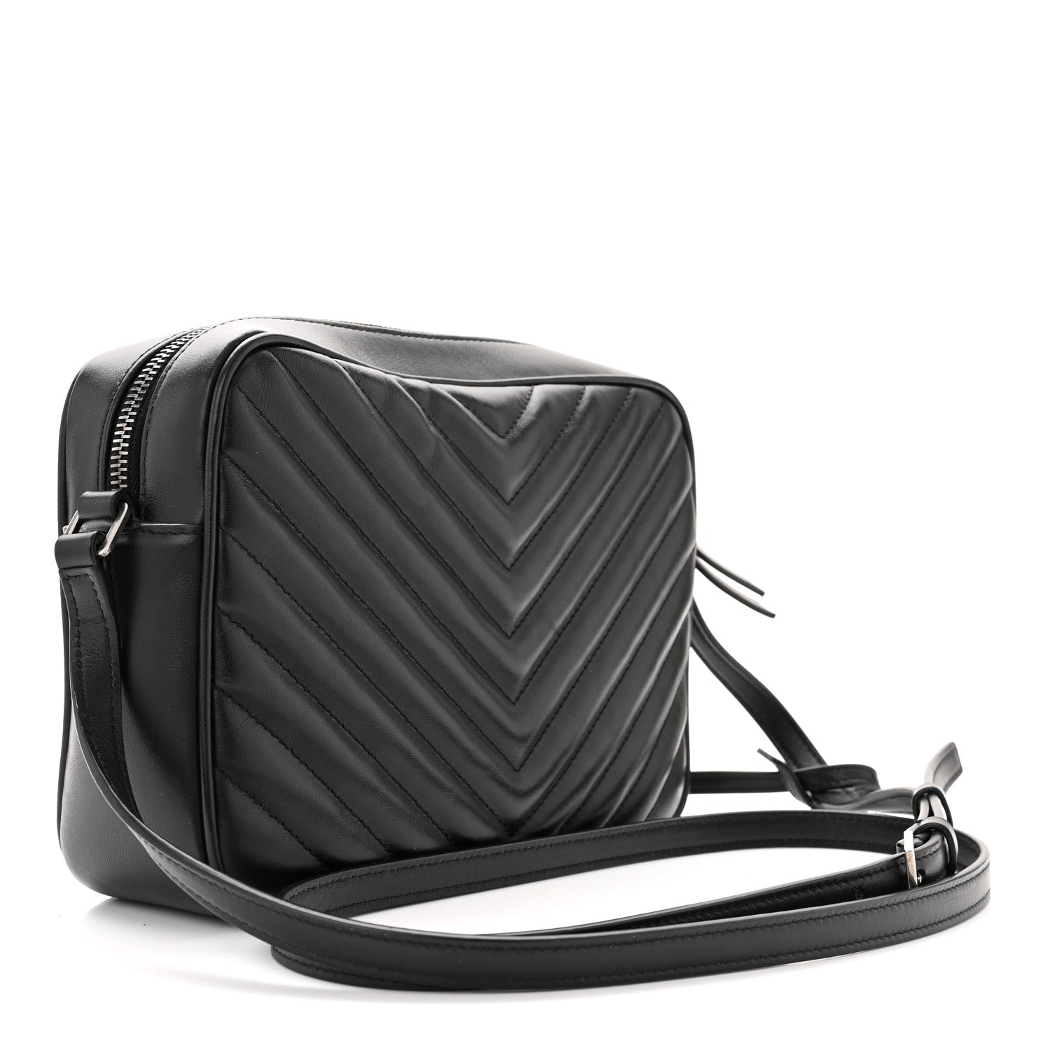 Saint Laurent Calfskin Matelasse Monogram Lou Camera Bag Black 3 of 10