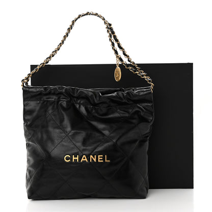 Chanel Shiny Calfskin Quilted Small Chanel 22 Black 13 of 13